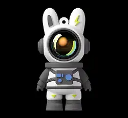 Pen drive USB Space Outerspace Astronaut Coelho Coelho, 64 GB, design de chaveiro portátil. Marca THE SMART WORKER (preto)