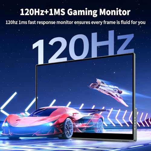 Image of 17.3 inch 4K Portable Monitor Touchscreen, 120Hz UHD Gaming Display 3840x2160 with MPP Stylus Support, 100% DCI-P3, HDMI 2.1 USB-C, VESA External Screen for Laptop Console PC