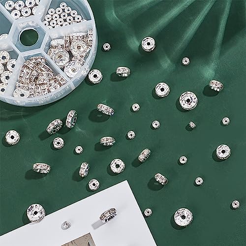 Image of PH PandaHall 100pcs Large Hole Spacer Beads Tibetan Alloy Antique Silver European Rondelle Spacers for Bracelet Necklace DIY Jewelry Making, 8mm, Hole: 3.5mm