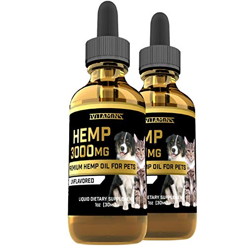 iVitamins (2 Pack) Hemp Oil for Pets, Dogs, Cats : 3,000mg : May Help with Separation, Inflammation, Joints, Hips, and More : Hemp Extract : Easily Apply to Treats