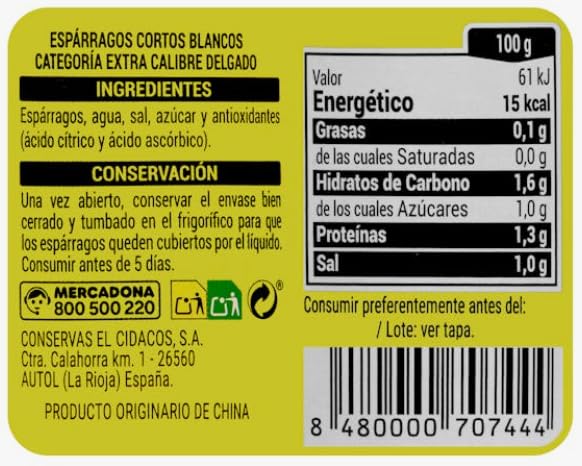 Asparagi Bianchi Delicati, Interi, 200g, Origine Spagna, pack 5