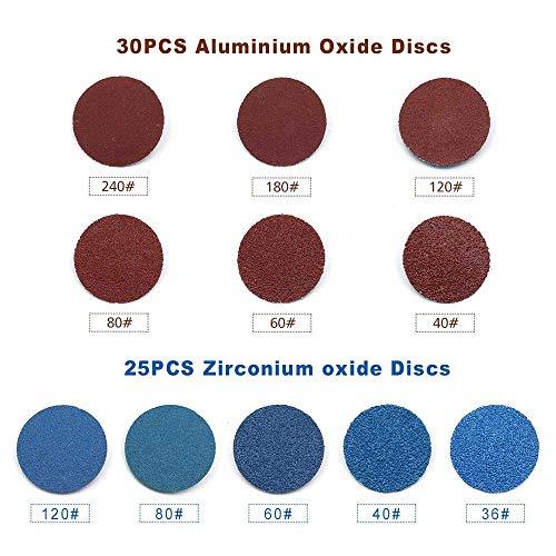 Sanding Discs Set 80 Pcs YUFUTOL 2 inch Roloc Quick Change Discs with a 1/4 inch Holder,Surface Conditioning Discs for Die Grinder Surface Prep Strip Grind Polish Burr Finish Rust Paint Removal - Thumbnail 2