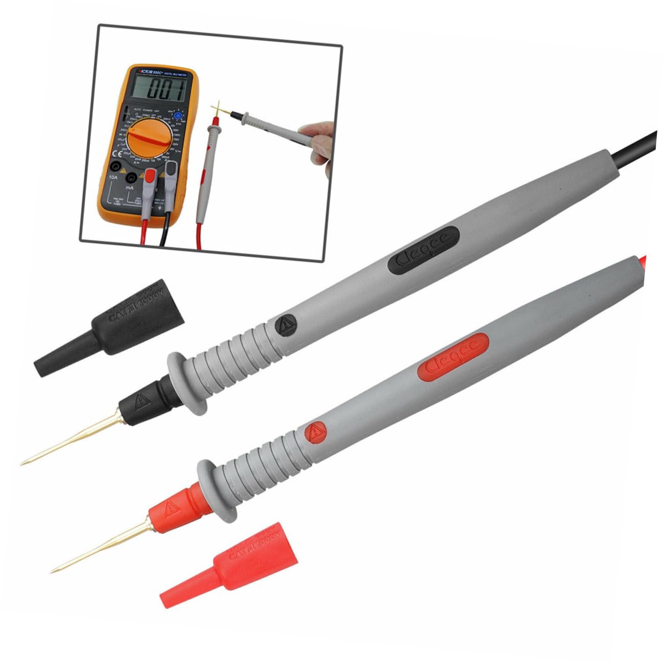Kit Puntali Tester Multimetro 21 in 1 Morsetti Coccodrillo Elettrici e Sonde in Pvc per Test Affidabili Strumento di Misura per Elettricista