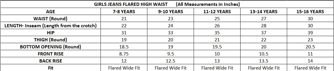 Knit N Knot Girl's Kids Beige Cream Wide Leg Flared Fit Relaxed Loose Colour High Waist Frayed Bottom Jeans | Regular Casual Festival Occassional Wear | Non Stretch | Adjustable Waist 1
