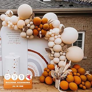 Balloon Arch Kit, Retro Orange Balloon Garland Kit with Retro Orange Blush Latex Balloons and Double-Stuffed Party Balloon Arches for Birthday Wedding Party Baby Shower Decoration Reusable