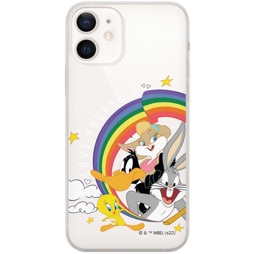ERT GROUP mobile phone case for Iphone 12 Mini original and officially Licensed Looney Tunes pattern 016 optimally adapted to the shape of the mobile phone, partially transparent