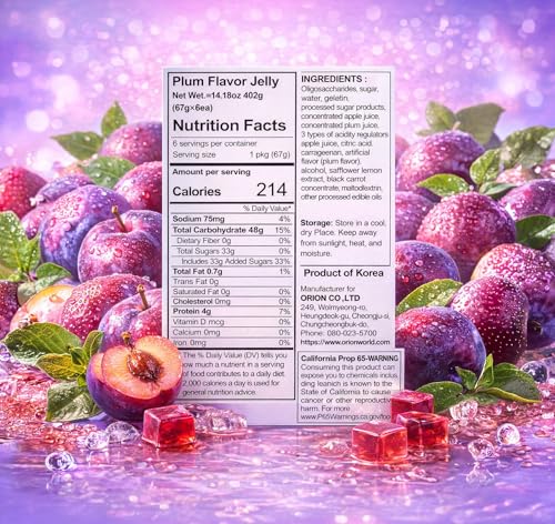 Caramelos de gelatina sabor ciruela 67g 6 paquetes miniatura 2