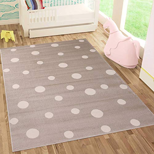 Alfombra infantil con lunares de puntos, alfombra para niños y niñas
