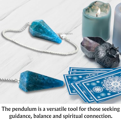 Image of Apatite Pendulum Dowsing Tool - Natural Crystal Pendulum for Spiritual Guidance - Premium Dowser Pendulum for Accurate Divination and Energy Healing - Perfect for Energy Healing and Chakra Balancing - Handcrafted with Precision and Elegance