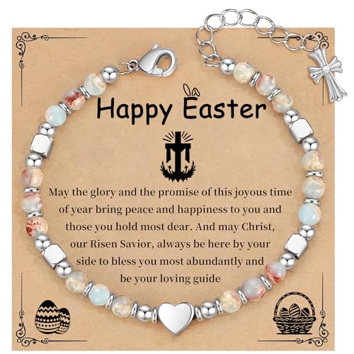 Image of Easter Gifts for Teens Adults, Cross Bracelet Easter Basket Stuffers for Teens Daughter Granddaughter Christian Religious Gift Baptism Confirmation Jewelry