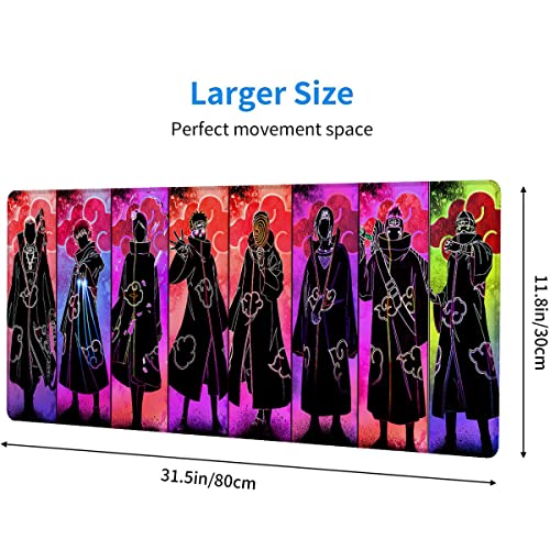 Anime Extended Mouse Pad, Anime Japanese Keyboard Mouse Mat Desk Pad, Non-Slip Rubber Base With Stitched Edges For Computer Laptop Gamers, 31.5"X11.8" #TOP1