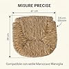 Generico Import Trade – Set da 6 Sedute per Sedie CS2000 41x39 cm in Paglia Naturale – Seduta di Ricambio per Sedie Impagliate MAROCCA e MARSIGLIA – Telaio in Legno Teak
