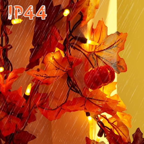 Gagalife HCH-35/1FD14 Fall Decor 11Ft Fall Garland With Lights - 50 Bulbs Plug In Fall Lights, Thanksgiving Decorations Indoor Outdoor Connectable Fall String Lights Leaves thumb #3