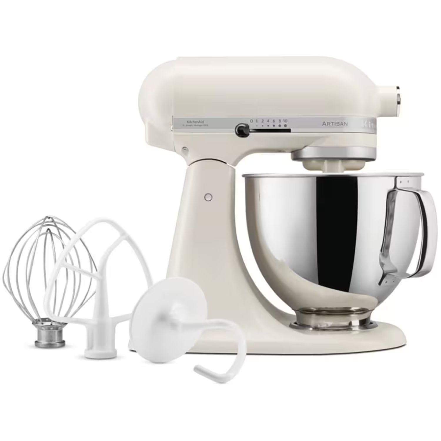 KitchenAid Küchenmaschine - Artisan - Kippbarem Food Processor - Teigknetmaschine mit 3 Zubehör und Schüssel aus Edelstahl - 4.8 L - Milchshake 5KSM125EMH
