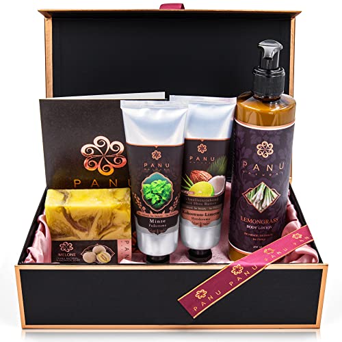 Panu Geschenkset Large - Entspannungs Geschenke für Frauen - Premium Gifts for Women Beauty Box - Wellnes Set für Frauen - Hochwertiges Geburtstagsgeschenk inkl. Glückwunschkarte