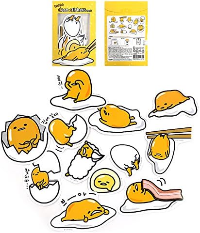 Sanrio Gudetama Lazy Egg Big Jumbo Deco Stickers (12pcs 1 Pack) (VER.4)