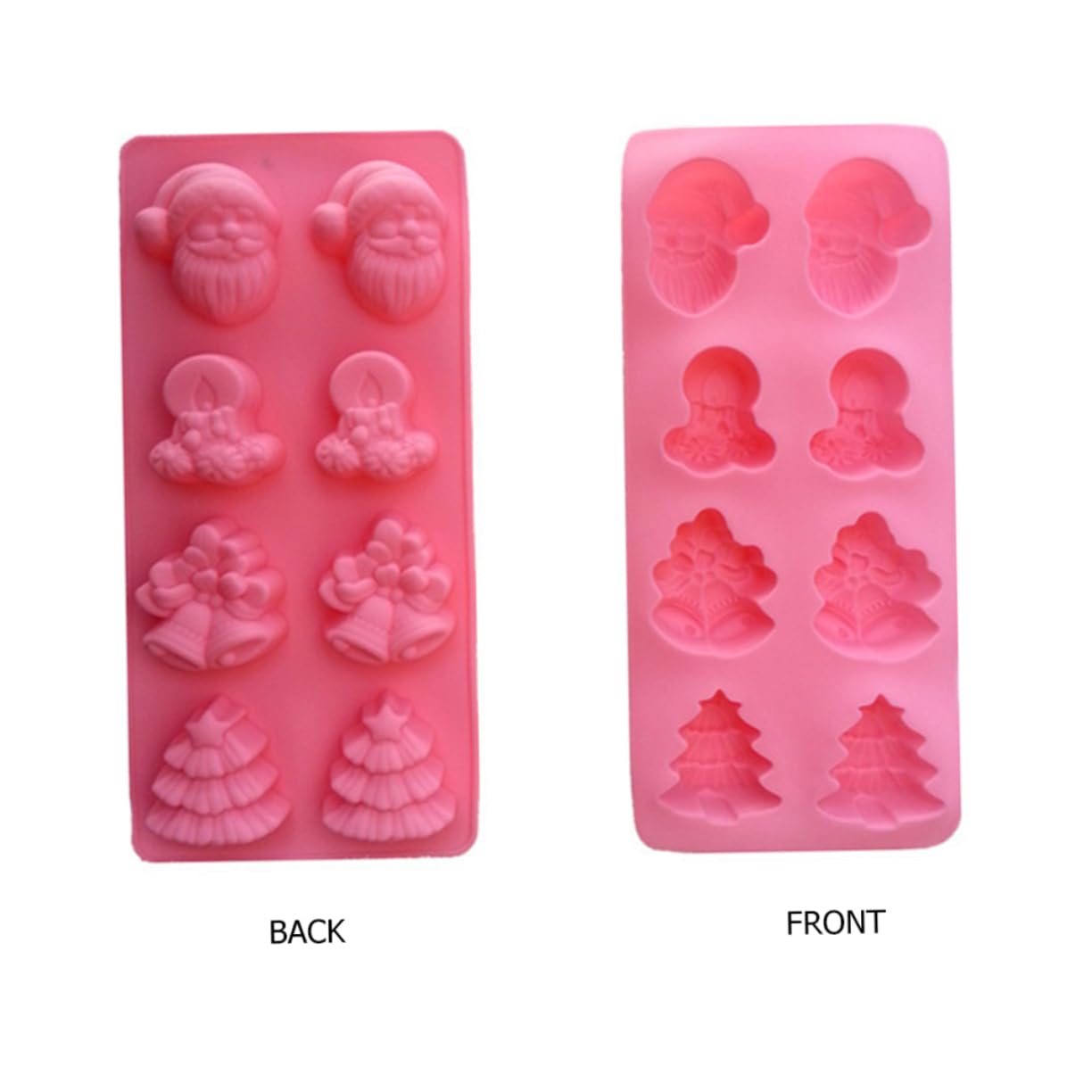 Didiseaon 3 Piezas Temáticas Para Hornear Fondant Pudín Jabón Marco Molde Forma Alrededor Vela Hielo Chocolate Jingle Dibujos Animados Navidad Año Y Sartenes Molde Cráneo De