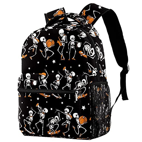 Sac à dos d'école motif tête de mort multicolore et léger pour garçons et filles