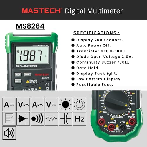 Image of Mastech MS8264 Digital Multimeter - A Must-Have for Your Electrical Testing Needs | Authorized Mastech Seller in India