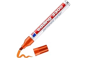 edding 3300 Chisel Nib Marker Pen Orange: Permanent, Waterproof, Quick-Drying, Smudge-Proof for...