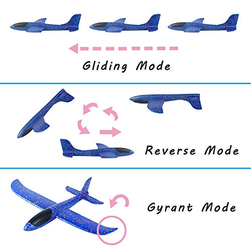 4 Pack Foam Airplane Toys, 12.4" Throwing Foam Plane, 3 Flight Mode Glider Plane, Flying Toy For Kids, Gifts For 3 4 5 6 7 Year Old Boy＆Girl, Outdoor Sport Toys Birthday Party Favors Foam Airplane #TOP2