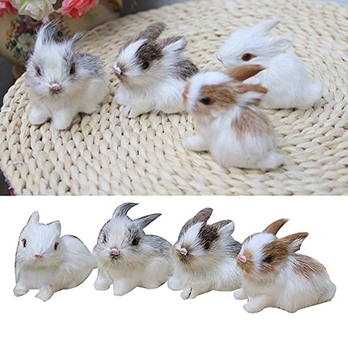 Mini Realistic Cute Plush Rabbits Lifelike Animal Easter Bunny Simulation Model Birthday Gift Furry Rabbit Figurine #TOP1
