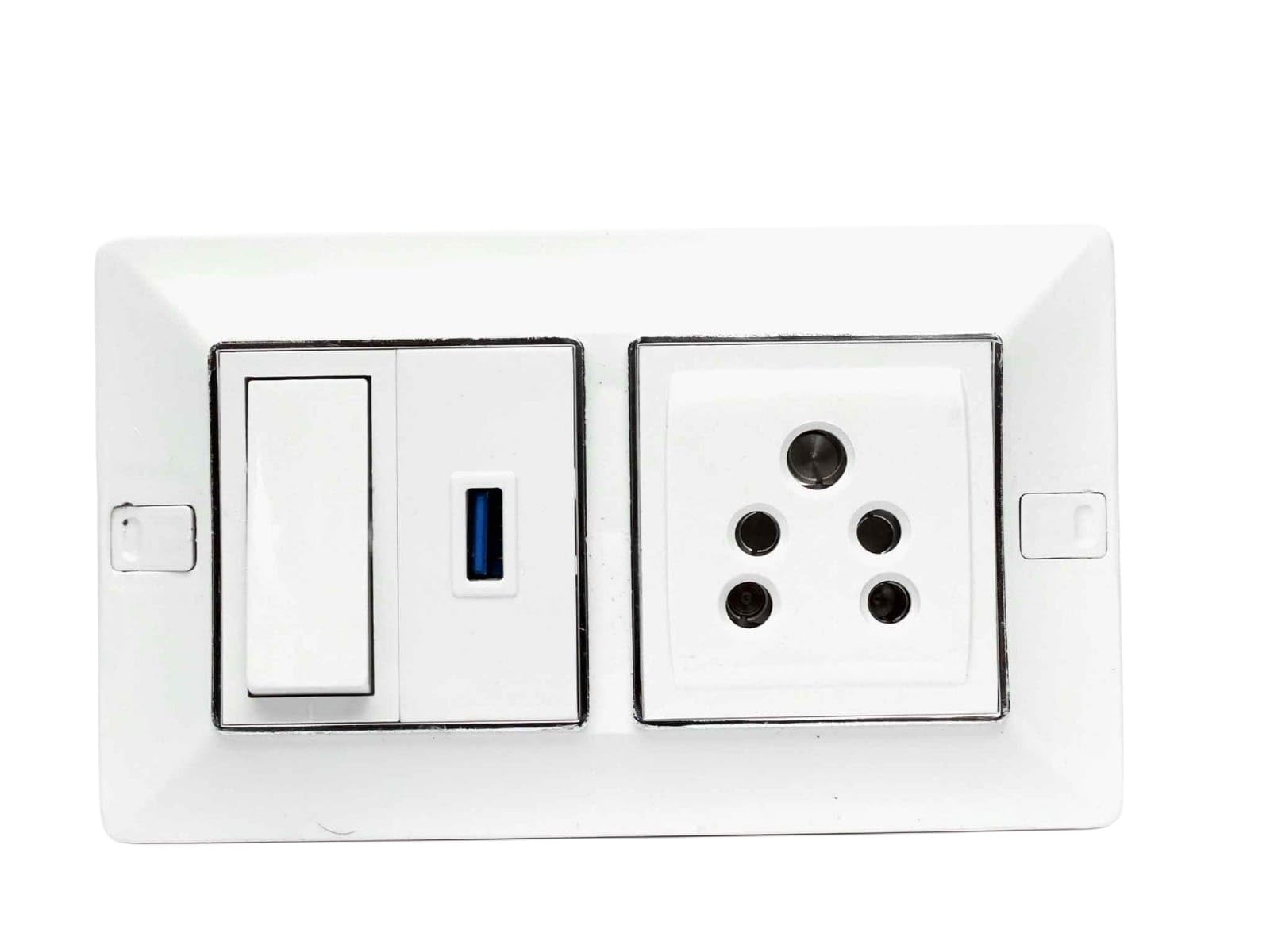 KRIJAS 1 Socket with 1 Switch and USB Port Shockproof and Fast Charging Modular Electric Switch Board with USB Charging Port for Home, Office, and Commercial Use Wall Mounted Switch Board with Wiring-image-47