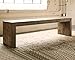 Signature Design by Ashley Sommerford Rustic Wood Dining Room Long Bench, Brown