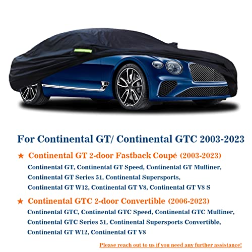 Image of Car Cover Compatible with Bentley Continental GT Coupe /Continental GTC Convertible 2003-2023, Waterproof All Weather Car Cover with Cotton Lining, Outdoor Car Cover for Continental GT GTC