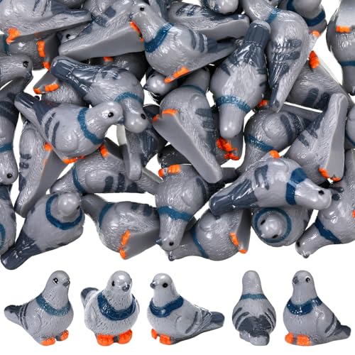 Wesiti 50 Pcs Mini Resin Birds, 1 Inch Tiny Resin