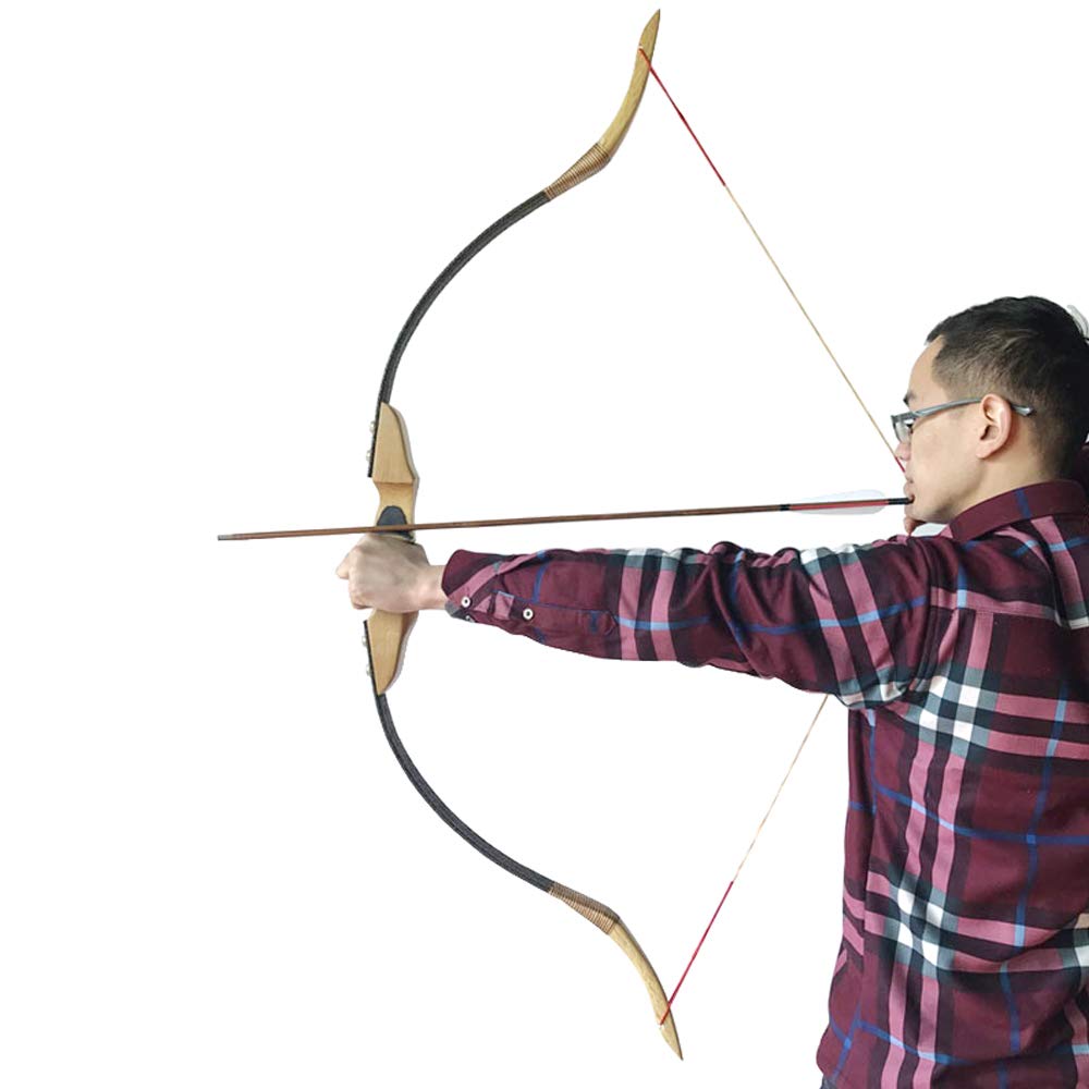 Arc Longbow Traditionnel à la Main 30-40 lbs Arc Recurve Chasse Mongole