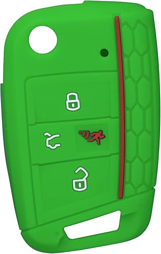 Miniatura 6 de StandardAutoPart Funda de silicona para llave inteligente remota de proximidad de 4 botones compatible con Volkswagen Golf Jetta GTI (rojo)