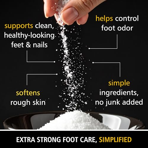 Image of Heavy Duty Tea Tree Oil Foot Soak - Epsom Salt for Soaking for Odor & Footbath to Soften Calluses - Athletes Foot - Nail Discoloration - Relaxing Pedicure Soak - Dry Skin & Rough Heels - 16oz