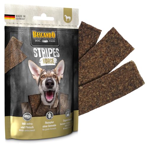 BELCANDO Stripes Horse 70 g | Premium-Hundesnacks | Getrocknetes Fleisch | 100% natürlich
