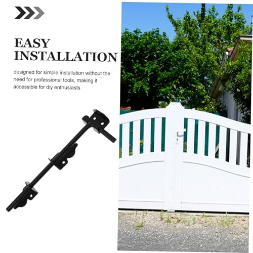 Tige de verrouillage noir pour porte bois et fixation de portail - 4