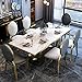 NJHVNG La Luce Lusso Marmo da Pranzo Tavolo E Sedie Combinazione, Modern Furniture Fancy Marmo Top in Acciaio Inox Dinning Table Set con Sedie A 6 Posti,130 * 80cm