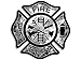 American Vinyl Smoke BG Fire Dept Maltese Cross Shaped Sticker (Firefighter Fireman)