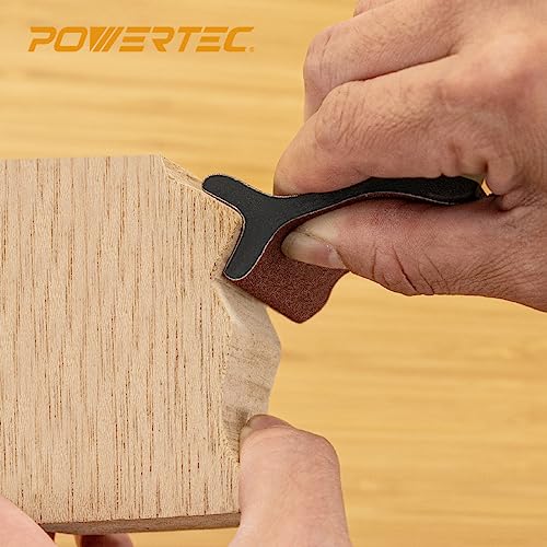 POWERTEC 21 Profile Sander, 10PCs Contour Sanding Grips with Woodworking Angle Sanding Pads for Convex, Concave & Detail Sanding, Sanding Tool for Wood Trim, Auto Body, Art, Crafts - 11PCs (71620) by POWERTEC - Image 3