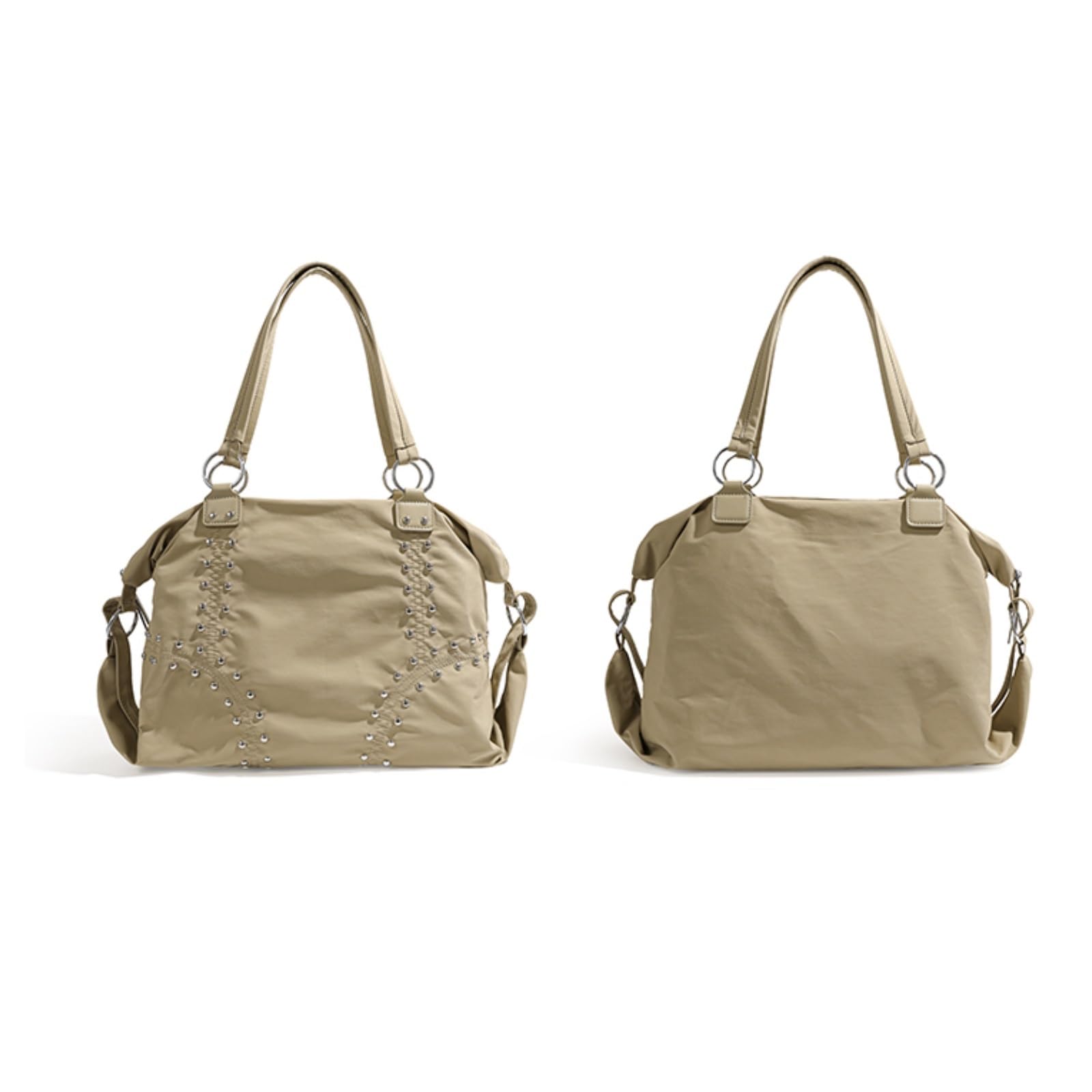 Bolso De Mano Bolso De Mano Nailon Con Remaches, Espacioso For El Día A Mujer