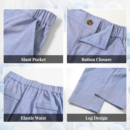 Image of Volunboy Baby Boys Formal Wedding Ring Bearer Outfits Toddler Gentleman Bowtie Vest Guest Suits Dress Shirt Pants Set