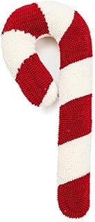 Christmas Pillows Christmas Candy Cane Throw Pillows Red and White Christmas Decorations Cute Fluffy Plush Pillows Winter Home Decor Couch Cushions Living Room Bedroom and Sofa, 9.8*21.6 inch