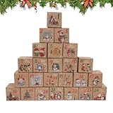 Calendario de cuenta regresiva en blanco - Adviento navideño de 24 días, decoración plegable para cajas de Navidad | Calendarios de Adviento para sala de estar, dormitorio, mesa, final