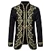 hhaappyy Men's Court Fashion Prince Coats Drummer Parade Punk Officer Prince Uniform Gold Embroidered Jacket Suit Jackets, XX-Large