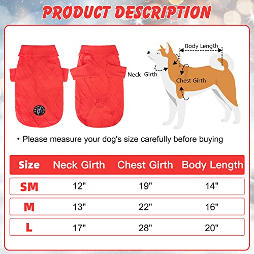 Fatcoolgoo Knitted Dog Sweater For Girl - Classic Cable Knit Turtleneck Winter Coat Apparel, Dog Clothes With Leash Hole For Cold Weather, Ideal Gift For Pet #TOP1
