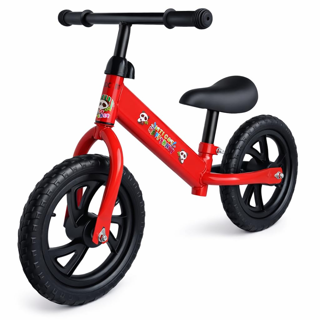 GOCART WITH G LOGO Kids Lightweight Pedal Free Adjustable Seat Balance Steel Bicycle (Blue, Multicolour MAG Wheel)