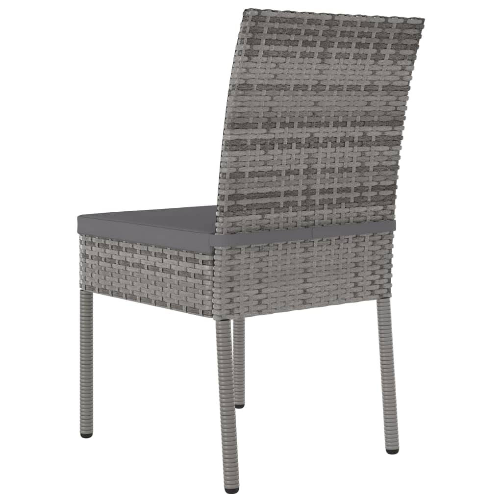 Mobili da giardino-Sedie da pranzo 4 pz Poly Rattan Grigio-Mobili