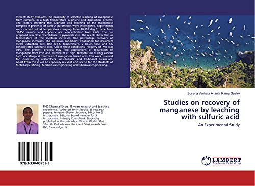 Studies on recovery of manganese by leaching with sulfuric acid: An Experimental Study