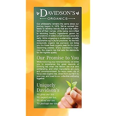 Davidson's Organics, Coconut Vanilla, 25-count Tea Bags, Pack of 6