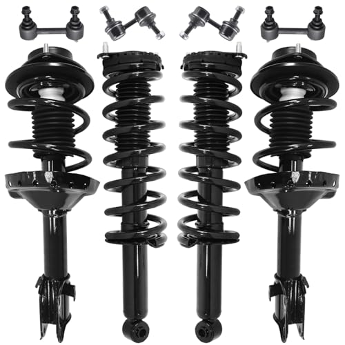 Image of Detroit Axle - 8pc Front Rear Struts Sway Bars for 2005-2009 Subaru Outback, 4 Struts with Coil Springs 4 Sway Bars 2006 2007 2008 Suspension Replacement