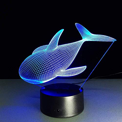 Preisvergleich Produktbild 3D Nachtlicht, Babyzimmer Nachtlicht Cartoon Whale Nachtschlaflampe Kinderbettlampe Am Besten Für Geschenke
